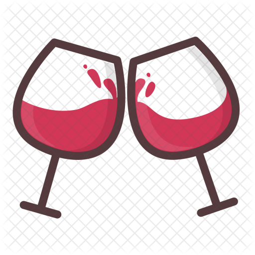 Wine Icon - Wine Glasses Cheers (512x512)