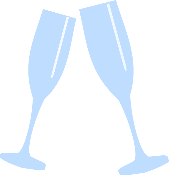 Champagne Glass Pink Svg Clip Arts 576 X 597 Px - Champagne Glasses Clipart Blue (576x597)