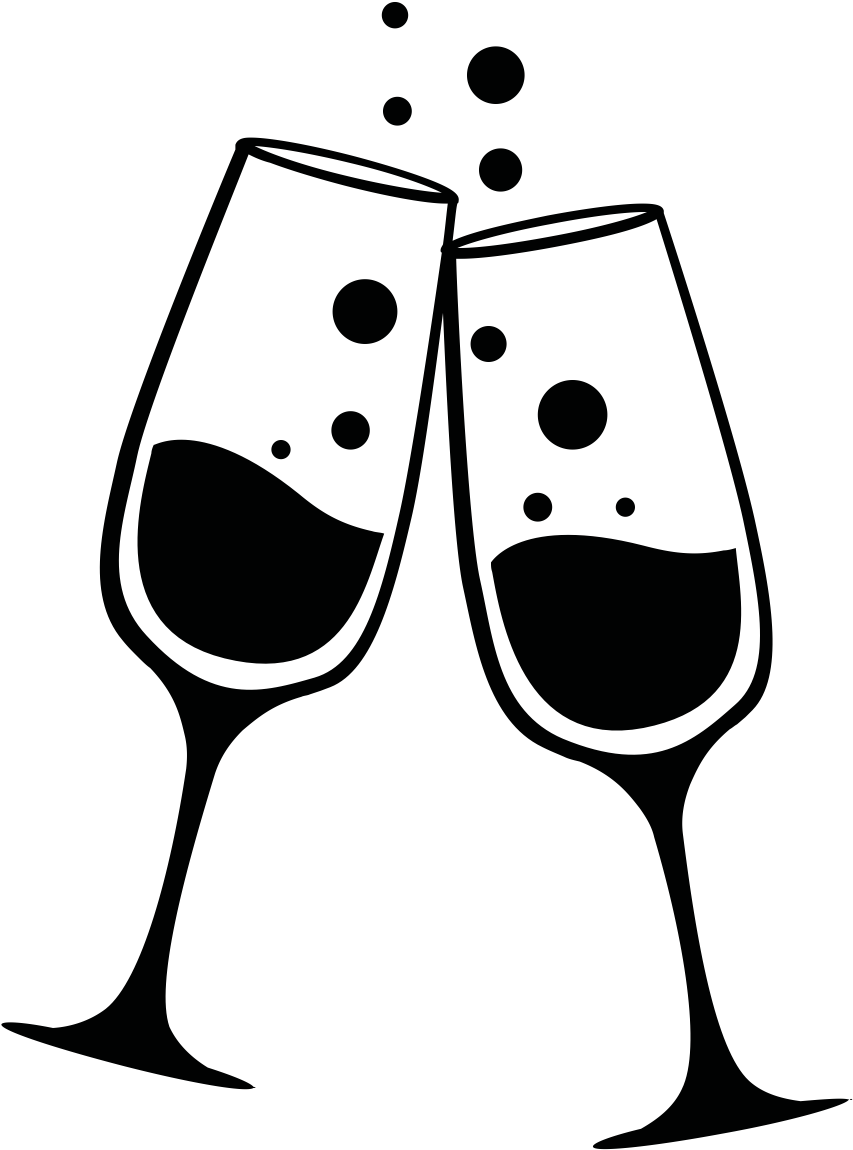 Pimms & Prosecco - Black And White Prosecco Glass (1200x1200)