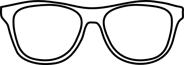 Sunglasses Clipart Black And White - White Glasses Clipart (600x213)