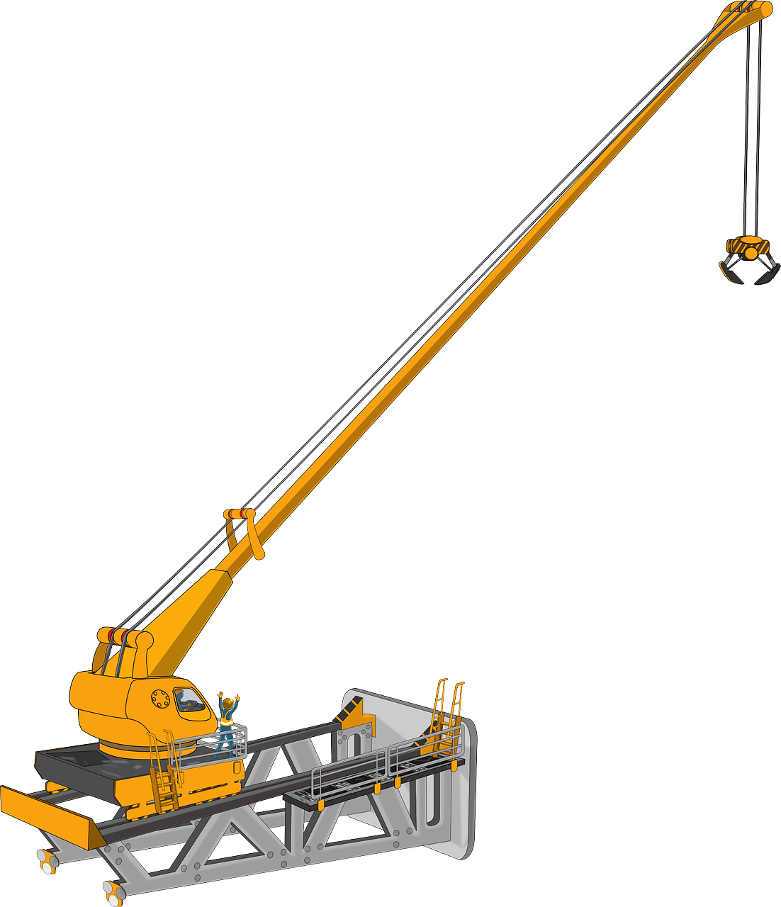 Crane Free To Use Clipart - Maquinas Para Construir Edificios (1102x1280)