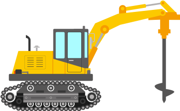 Screw Piles - Piling Machine Clipart (360x360)