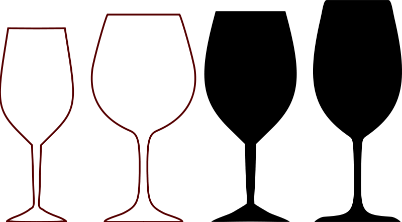 Free Wine Glass Shapes - Wine Glass Silhouette Vector (800x442)