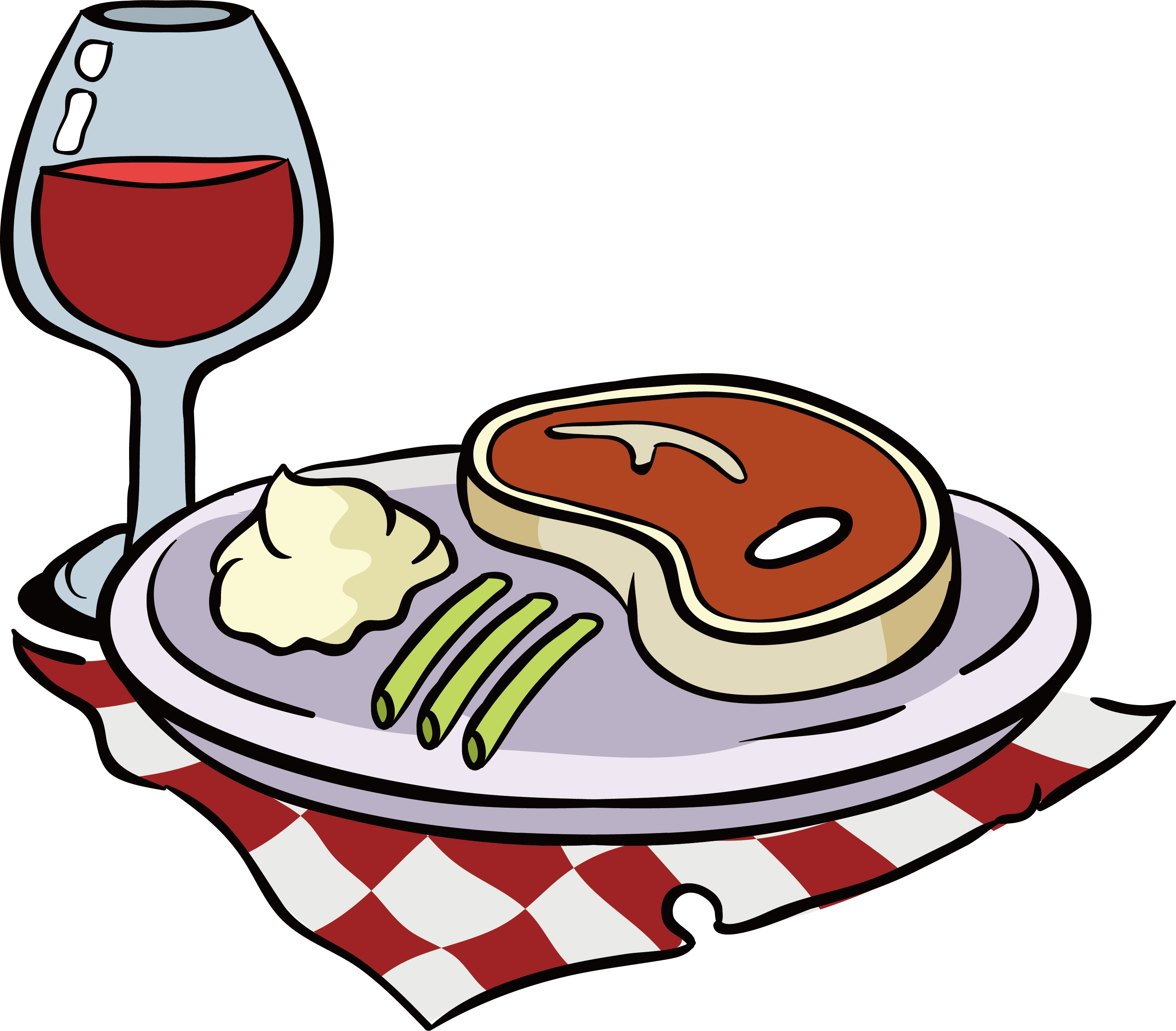 Red Wine Beefsteak Clip Art - Beefsteak Clipart (3161x2771)