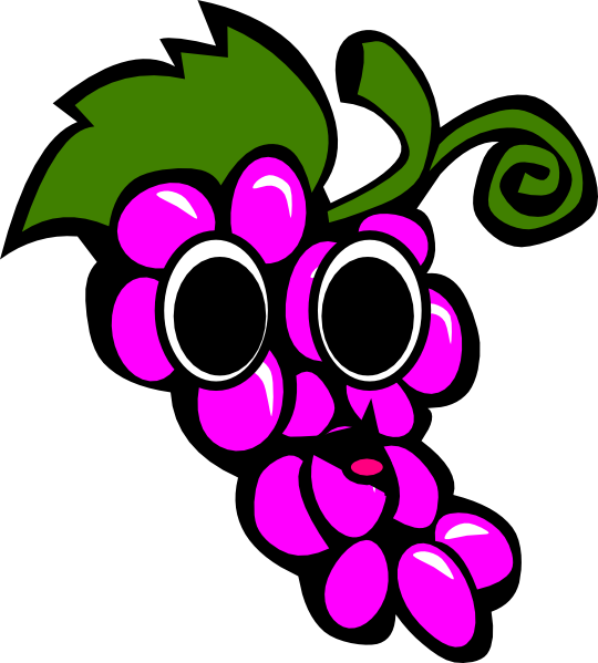 Happy Grapes Clip Art - Grapes With A Face (540x599)