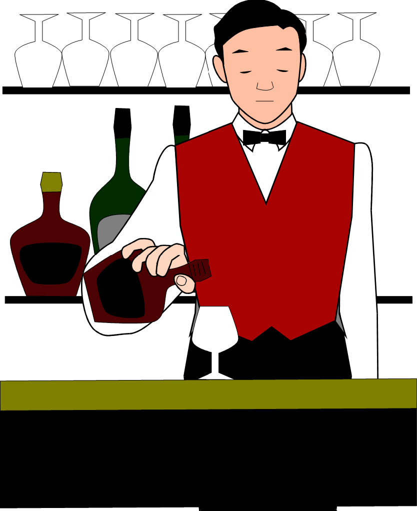 Cocktail Bartender Clip Art - Bartender Clipart (834x1022)