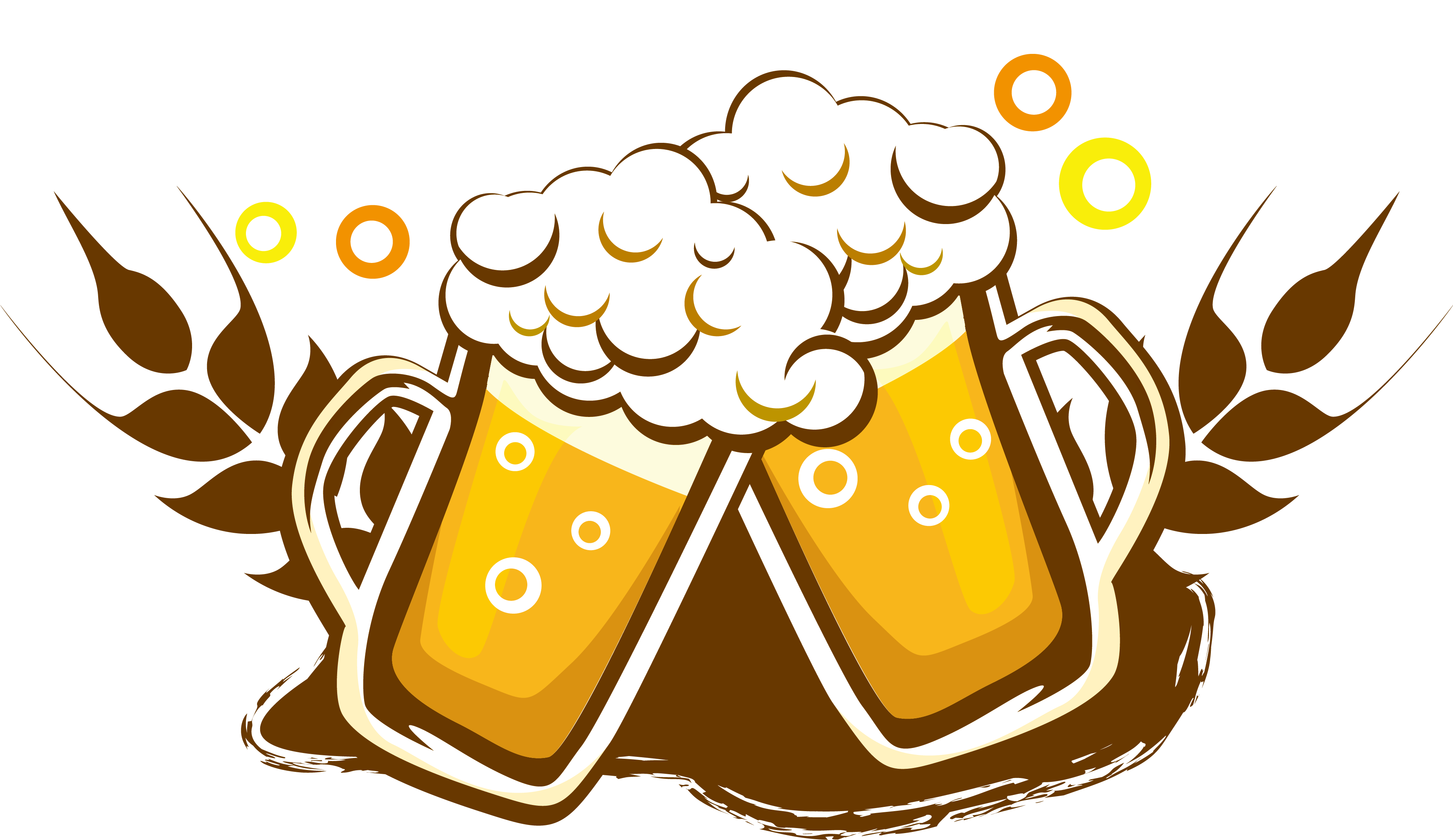 Draught Beer Wine Drink Bottle - Beer Cartoon Png (3775x2182)