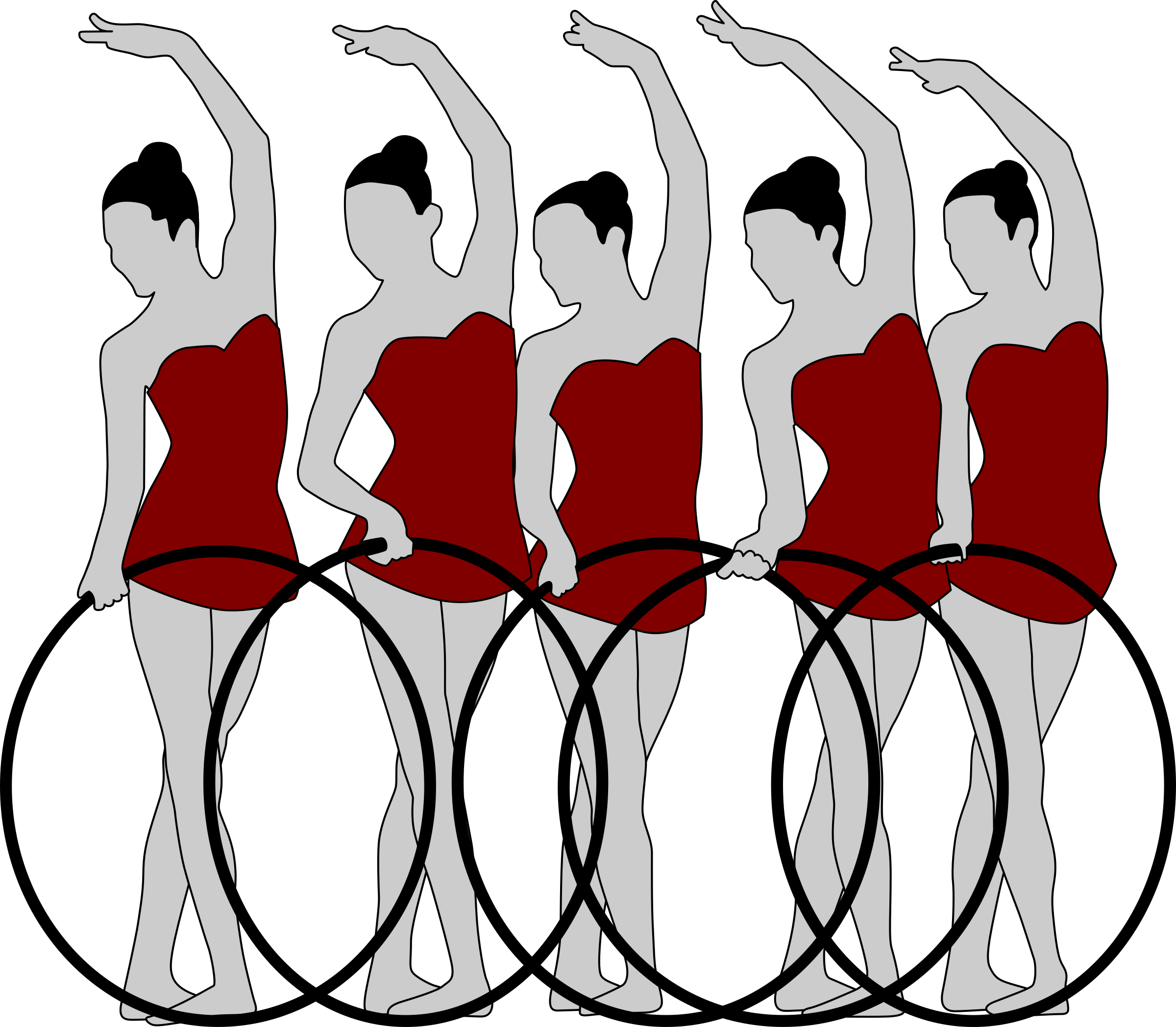 Gymnastics With Bows - Desenho Da Ginástica Rítmica (2400x2096)