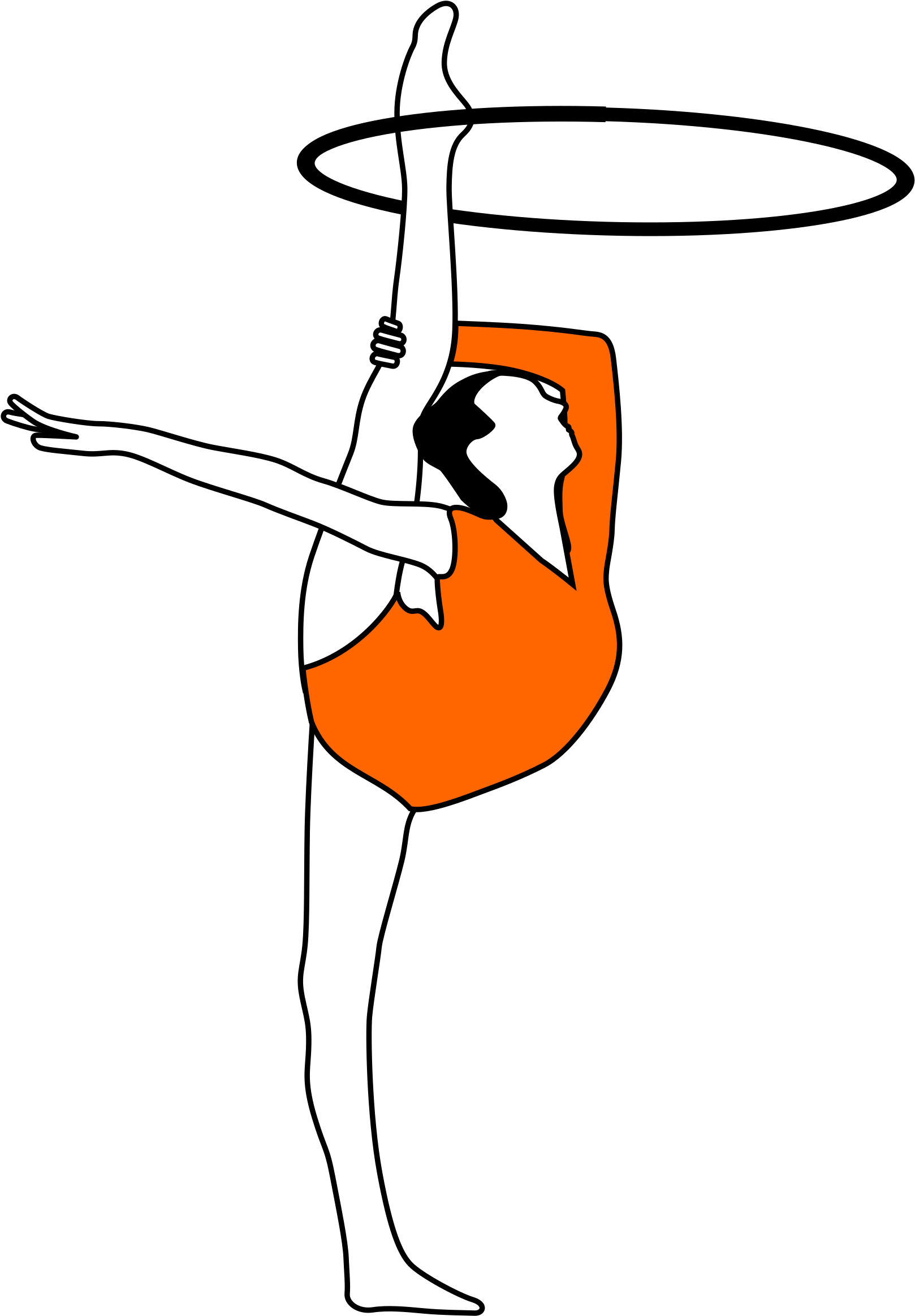 Rhythmic Gymnastics With Bow - Художественная Гимнастика Клипарт (1670x2400)