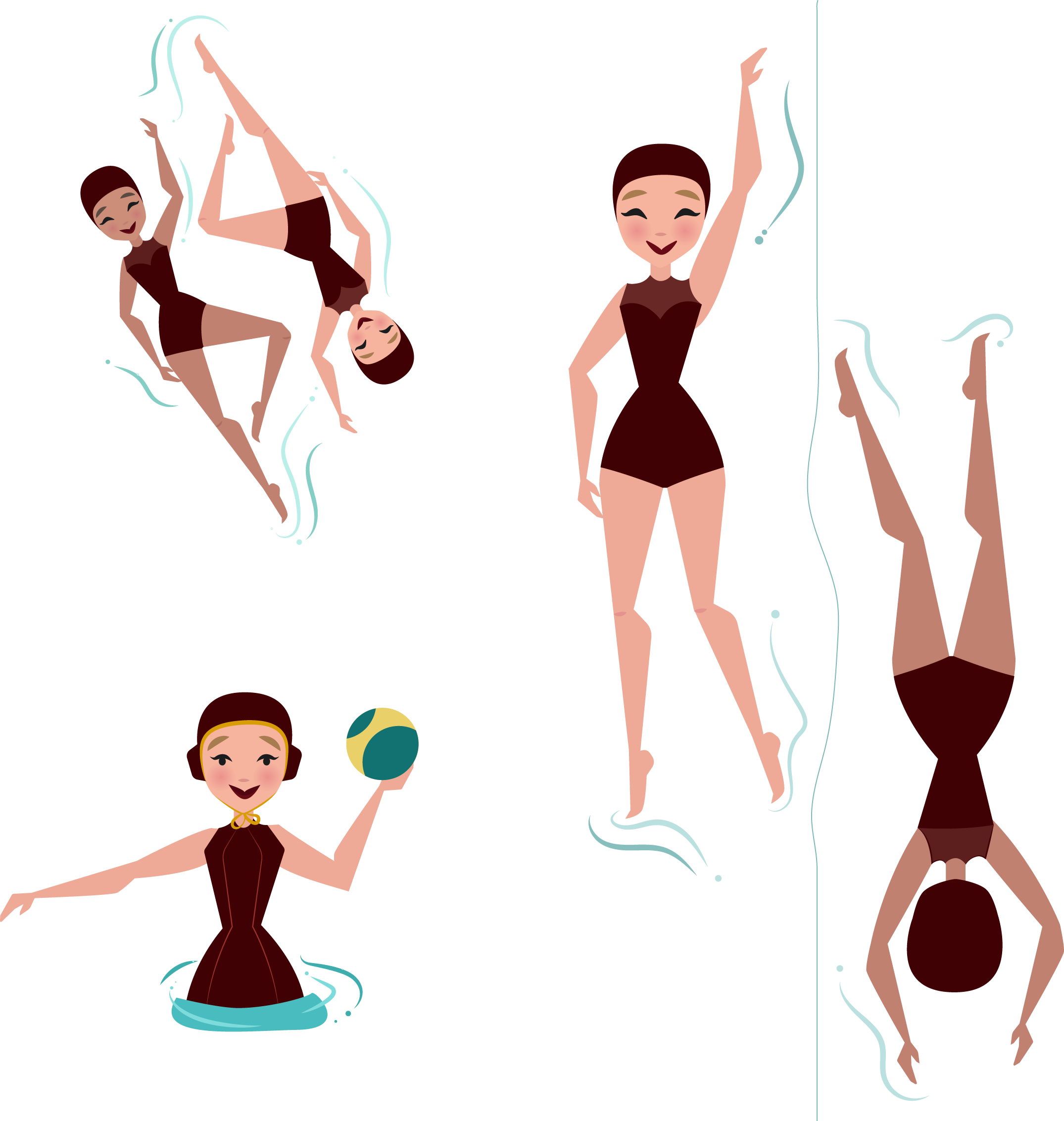 Synchronised Swimming Clip Art - Synchronised Swimming Clip Art (2150x2265)