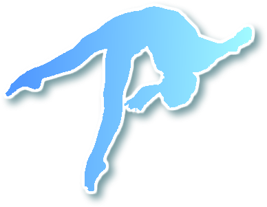 Gymnastic Blue Gradient Silhouette To Usee By Speedydigitech - Gymnasts Clip Art In Blue (407x358)