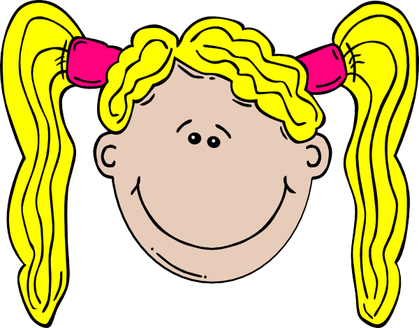 Blonde Girl Clip Art At Clker - Cartoon Blonde Girl Face (600x470)