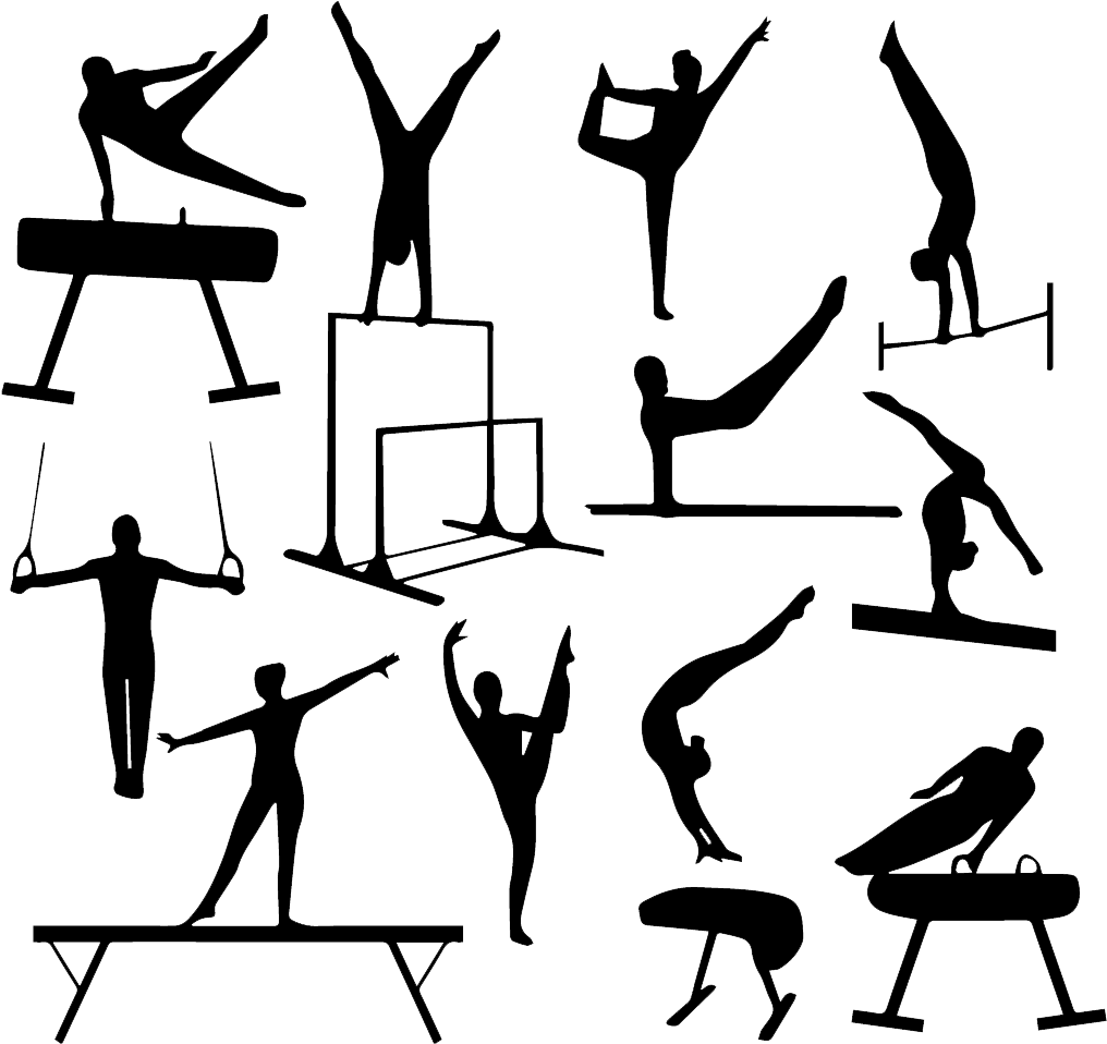 Gymnastics Silhouette Vault Clip Art - Gymnastics Silhouette (1024x965)