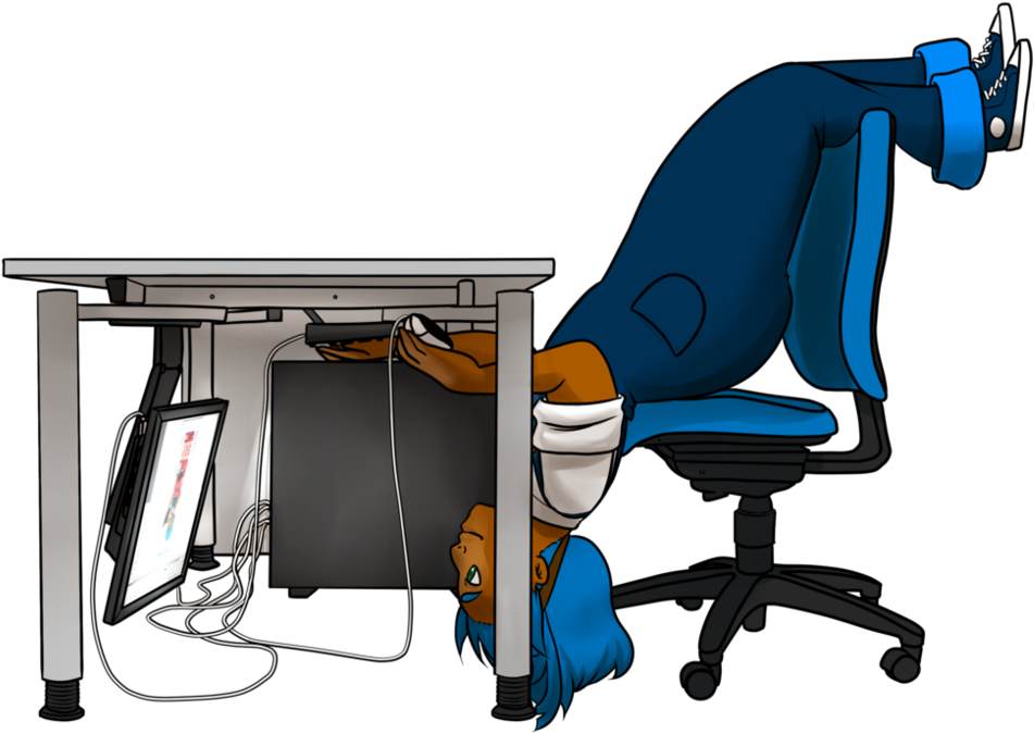 Betty Z Office Gymnastics By Broeckchen - Writing Desk (1003x797)