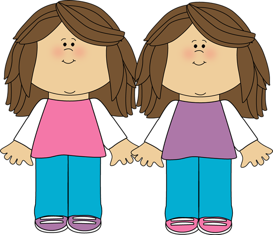 Family Clip Art Princess Baby Girl - Twin Girls Clip Art (550x473)