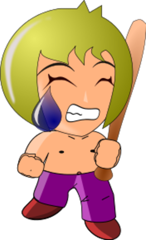 Girl Crying Mad Chibi Cartoon Comic - Mad Clip Art (600x985)