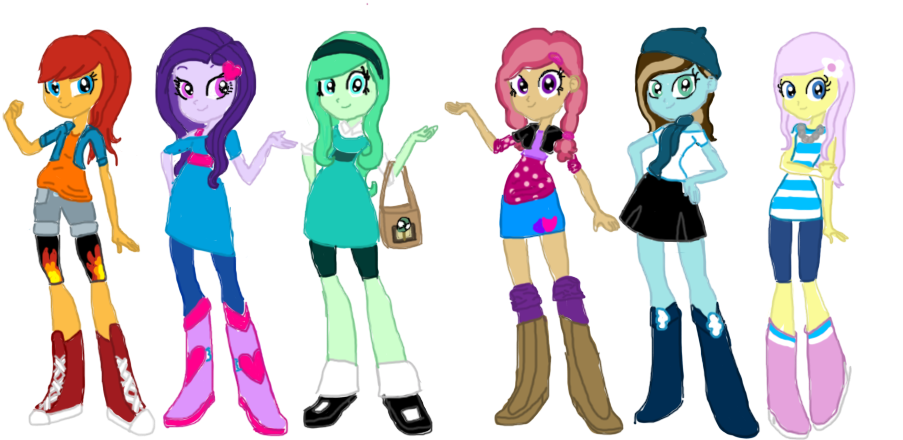 My Mane Six As Equestria Girls By Mintyfresh103 - My Mane Six Equestria Girls (1000x485)