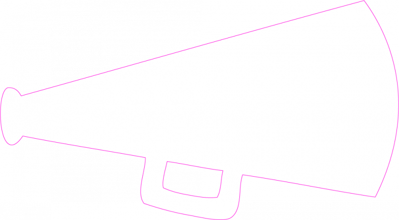 Cheerleading Cheer Megaphone Clipart Black And White - White Megaphone Clipart (800x441)