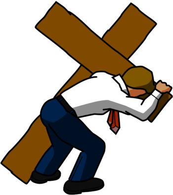 Repentance To Man Clip Art Cliparts - Man Carrying Cross 2017 (358x400)