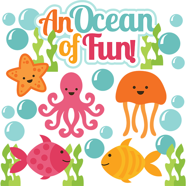 An Ocean Of Fun Svg Scrapbook Cute Svg Cuts Cut Files - Under The Sea Images Clip Art (648x642)