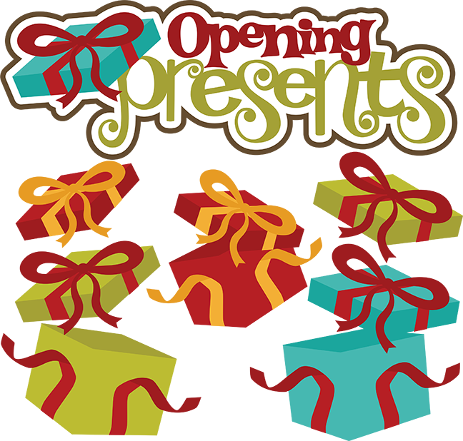Opening Presents - Clip Art (648x618)
