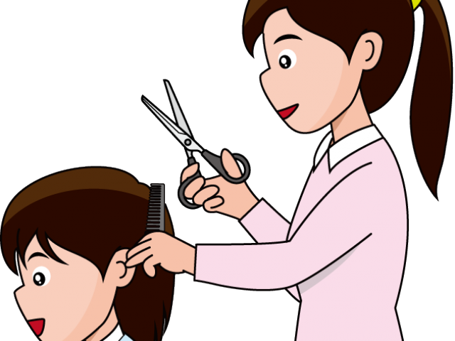 Haircut Clipart Women - Lady Cutting Hair Clip Art (640x480)