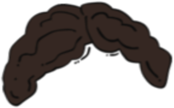 Wig Clipart - Chocolate (600x409)
