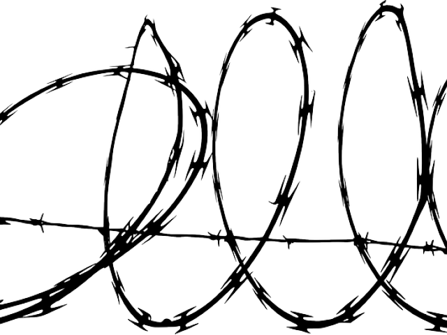 Barbed Wire Cliparts - Barbed Wire Drwaing (640x480)