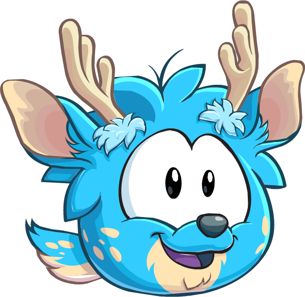 Blue Deer Puffle - Club Penguin Deer Puffle (629x613)