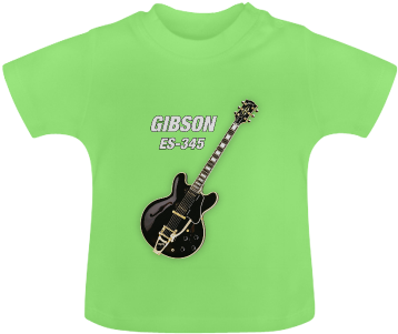 Black Gibson Es 345 Baby Classic T Shirt - Bass Guitar (500x500)