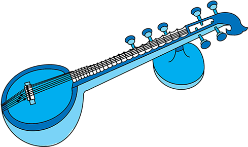 Instrument Clipart Sarangi - Cartoon Images Of Veena (588x361)
