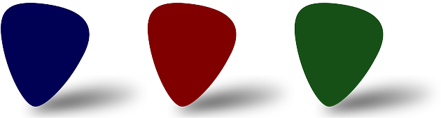 Green, Blue, Guitar, Pick, Instrument, Picks - Plumillas De Guitarra Png (640x320)