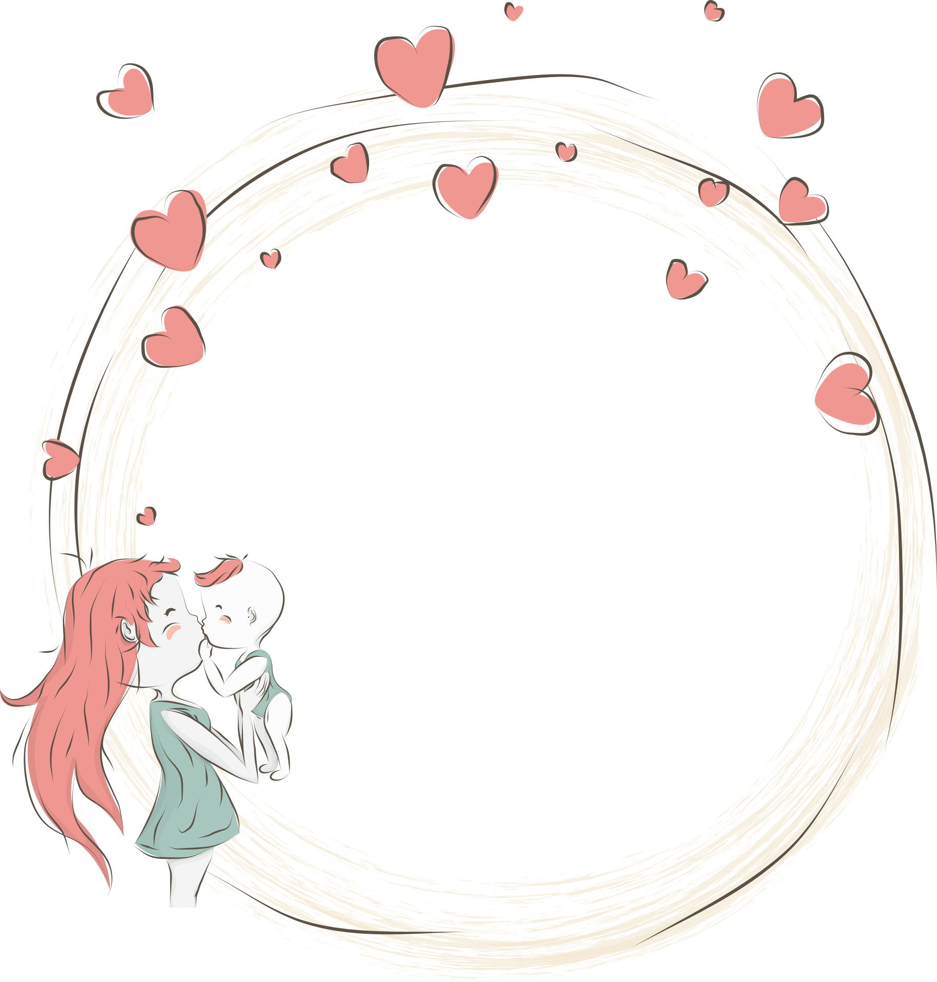 Mother Cartoon Infant Illustration - Mama Y Bebe Dibujo Animado (1825x1912)