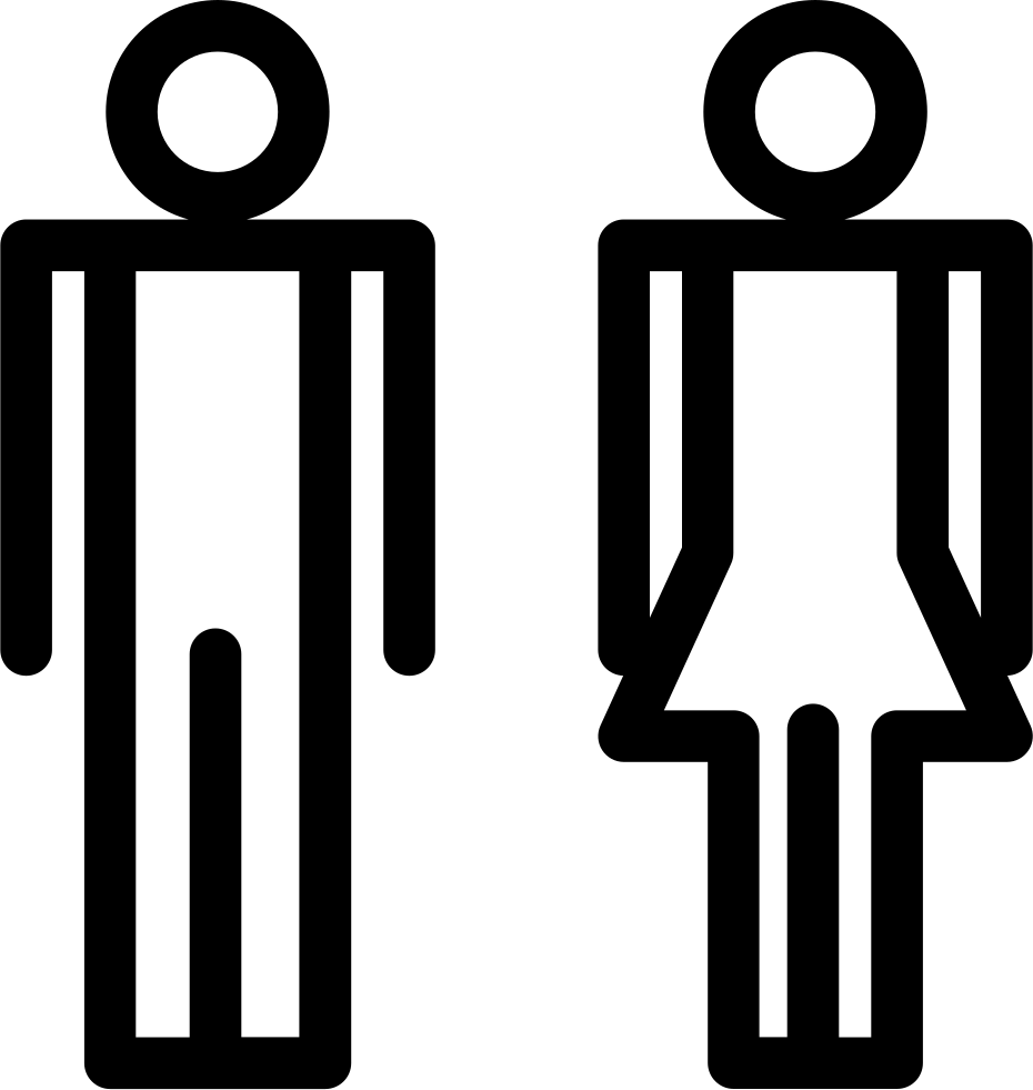 Standing Male And Female Outline Comments - Male And Female Outline Icon (930x981)