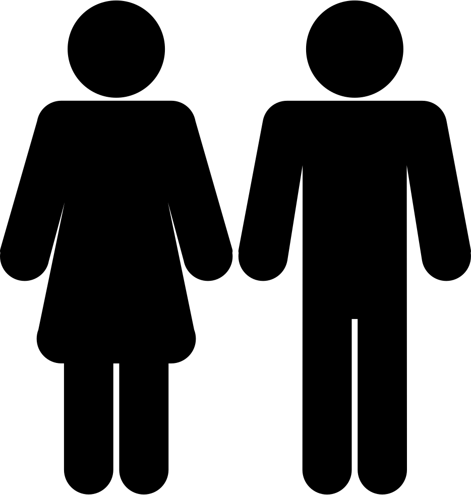 Female And Male Shapes Silhouettes Comments - Male And Female Icon (934x982)