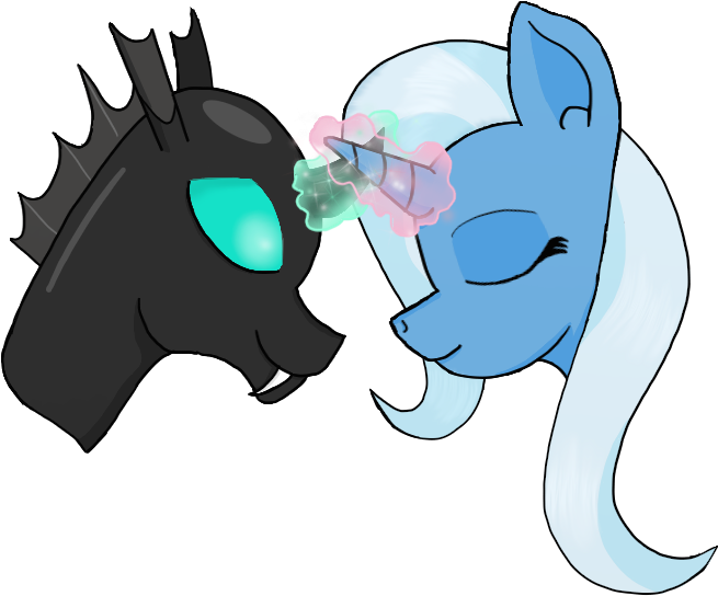 Eulicious, Changeling, Eyes Closed, Female, Horns Are - Cartoon (800x700)