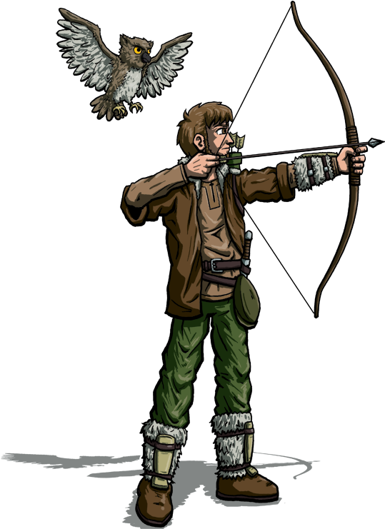 Jay As D&d Ranger With Owl Companion - Ranger D And D (550x750)
