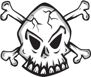 Cracked Skull Decorative Decal - Sticker Tete De Mort Ado (374x323)