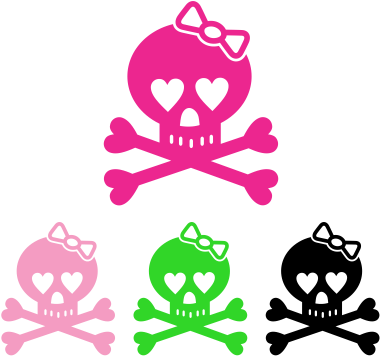 Skull With Bow Decal - Skull And Crossbones Girly (400x400)