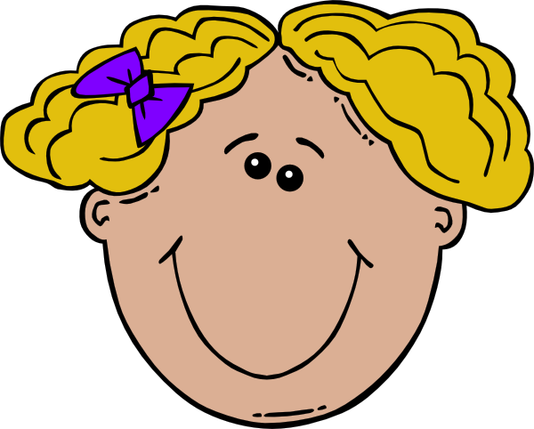 Blonde Haired Girl Clip Art At Clker - Face Cartoon (600x482)