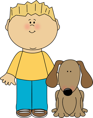 Boy - Blonde - Cute - Clip - Clipart - Clip Art Boy And Dog (394x500)