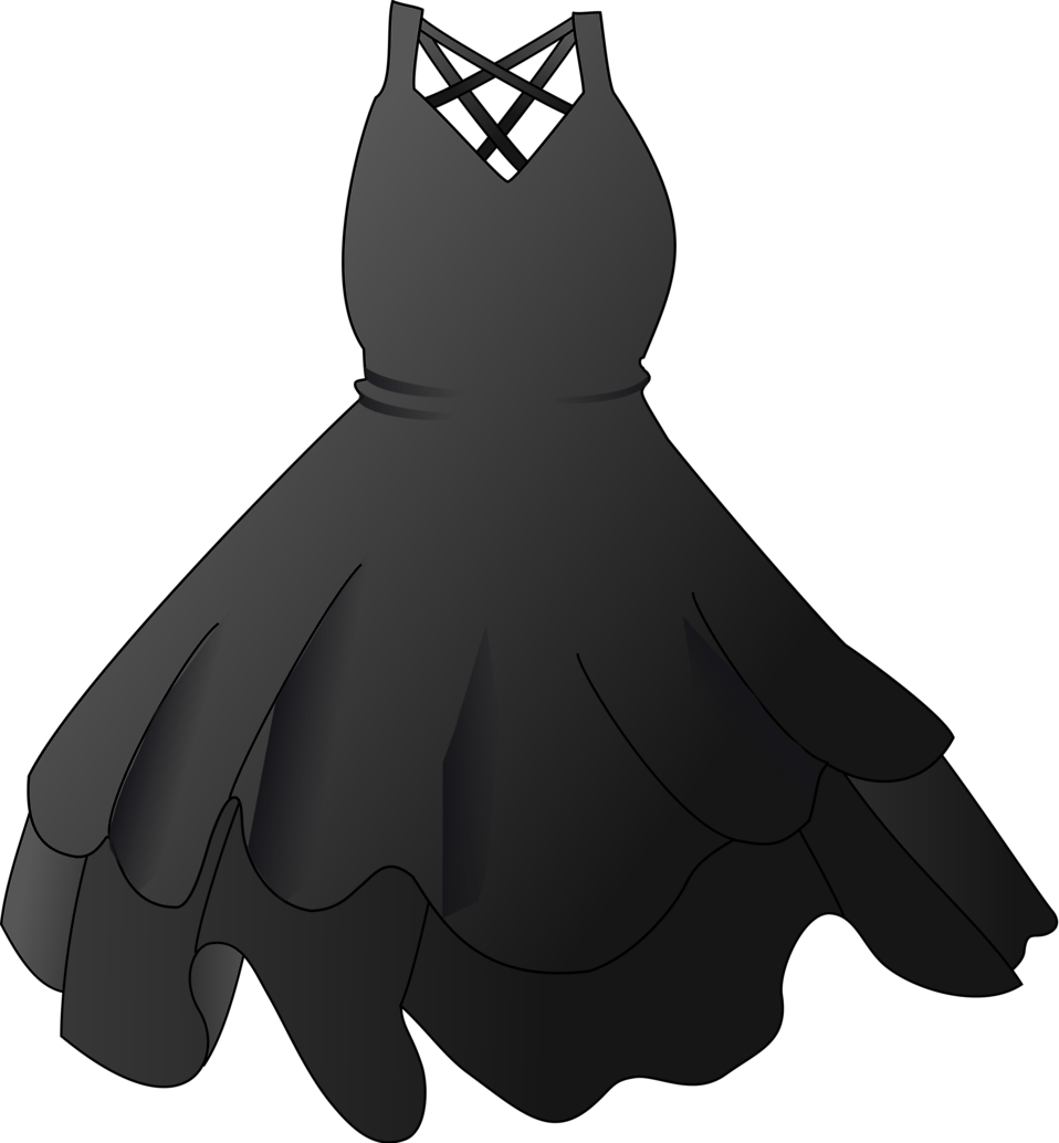Cloth Clipart No Background - Black Dress Clip Art (958x1034)