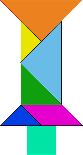 Chinese Red, Green, Blue, Shapes, Purple, Triangle, - Tangram Animated Gif (345x640)
