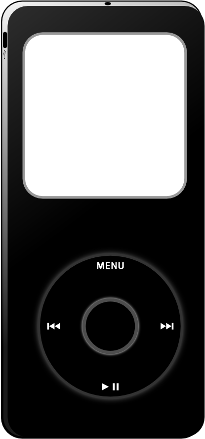 Ipod Black Black White Line Art Scalable Vector Graphics - Ipod (555x926)
