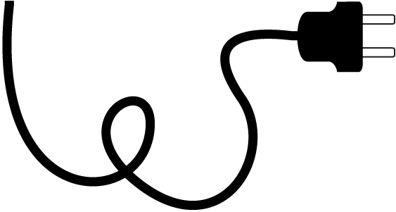 Plugged Clipart Spring - Plug Black And White (563x301)