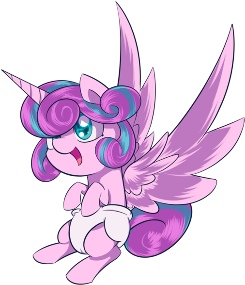 Cute Flurry Heart Big Wings And White Diaper - My Little Pony: Friendship Is Magic (559x600)