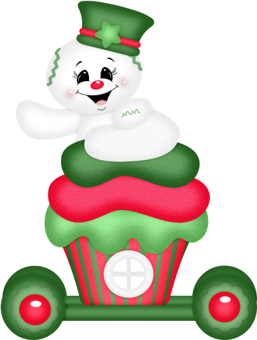 Cupcake Cart - Cartoon (389x500)