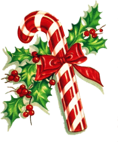 Vintage Candy Cane Christmas Card By Paperprizes - Christmas Day (430x530)