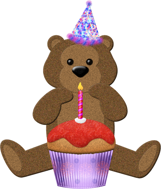 Birthday Clipartart - Bear (613x720)