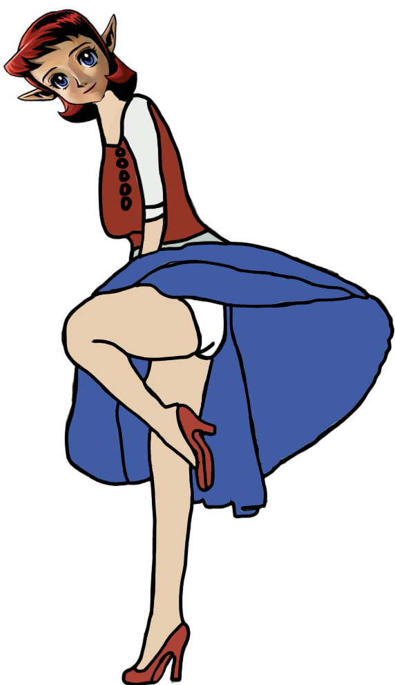 Anju's Skirt-blowing Pose By Darthranner83 - Cartoon (782x990)